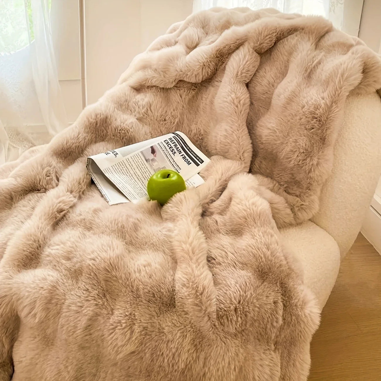 The Burrow Throw - Bubble Faux Fur Blanket