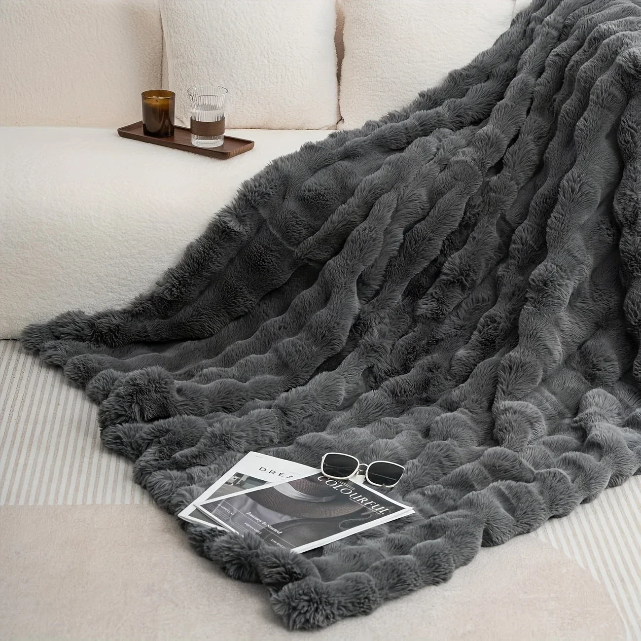 The Burrow Throw - Bubble Faux Fur Blanket